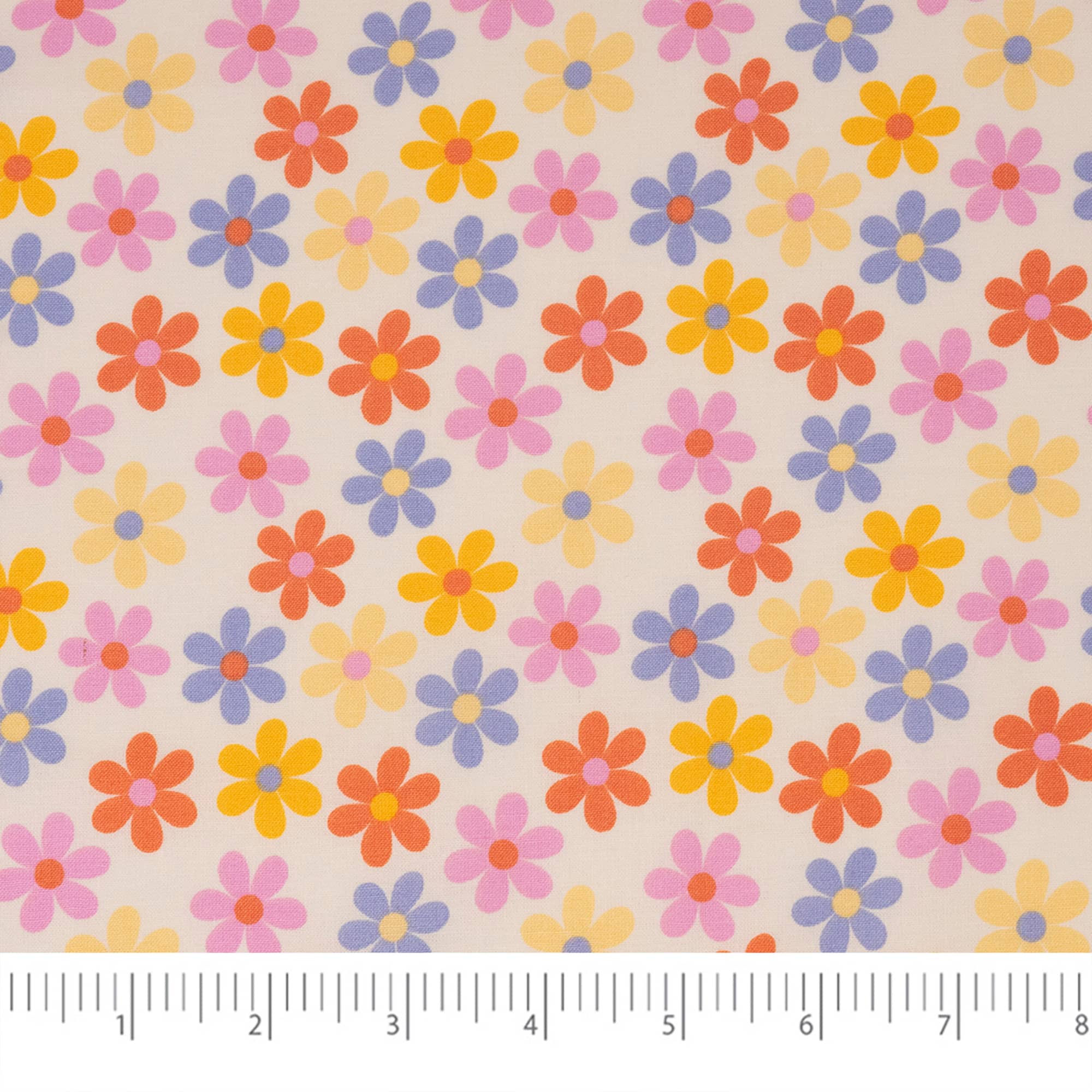 SINGER Retro Daisy Multi Cotton Fabric